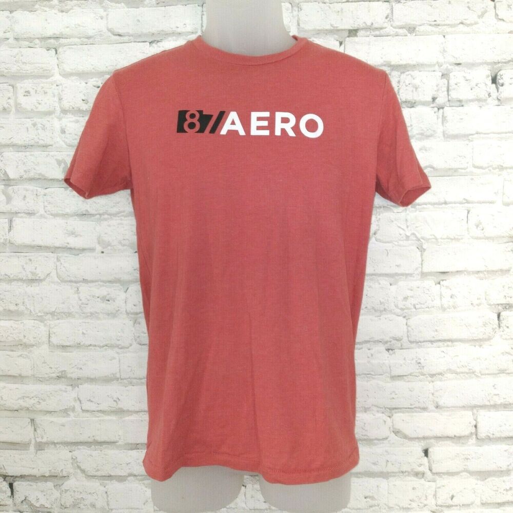 Aeropostale T Shirt Mens XS Red Short Sleeve Spell Out Logo Crew Neck Aero